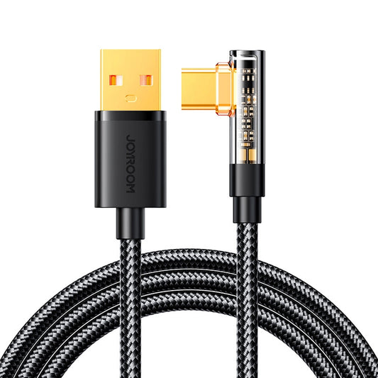 Кабел за данни и зареждане USB-A - USB-C Joyroom S-UC027A6 Angled, 60W, 1.2m, Черен