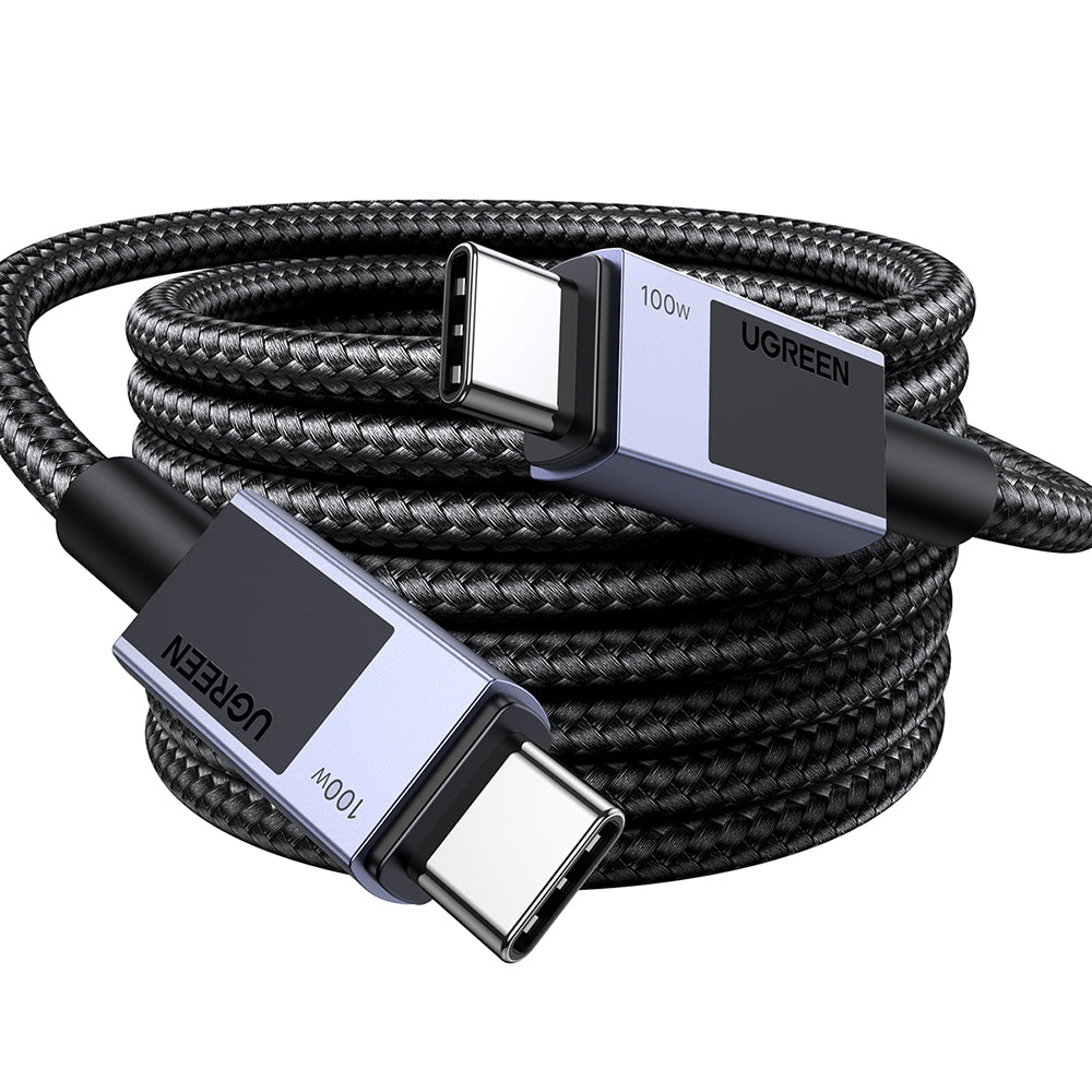Кабел за данни и зареждане USB-C - USB-C UGREEN L512, 100W, 3m, Сив