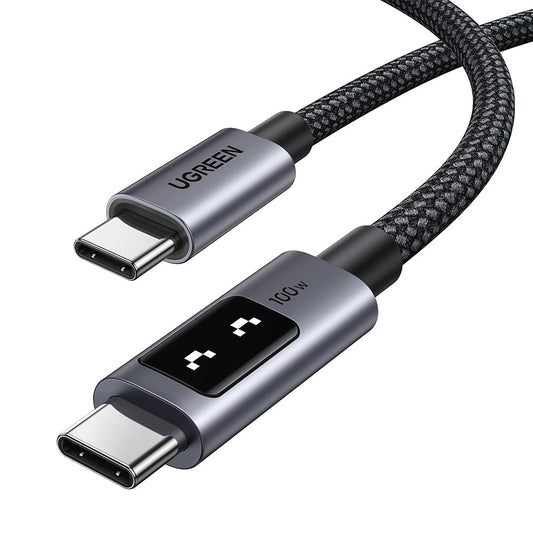 Кабел за данни и зареждане USB-C - USB-C UGREEN L509, 100W, 2m, Сив