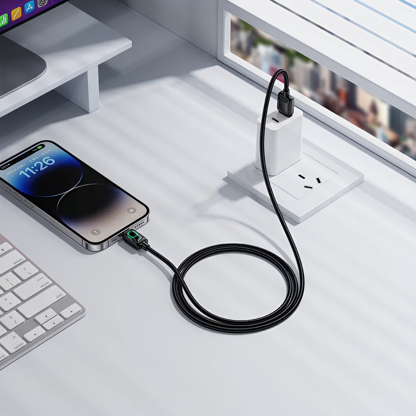 Кабел за данни и зареждане USB-A - Lightning HOCO U146, 12W, 1.2m, Черен