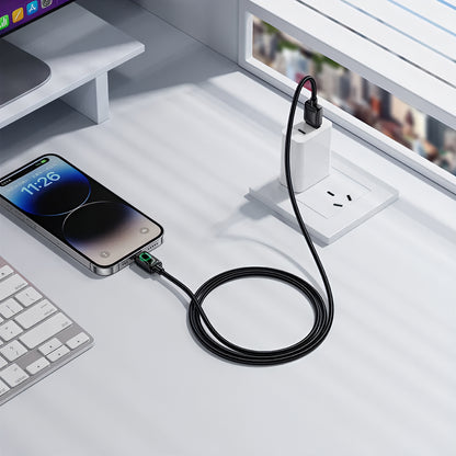 Кабел за данни и зареждане USB-A - Lightning HOCO U146, 12W, 1.2m, Черен