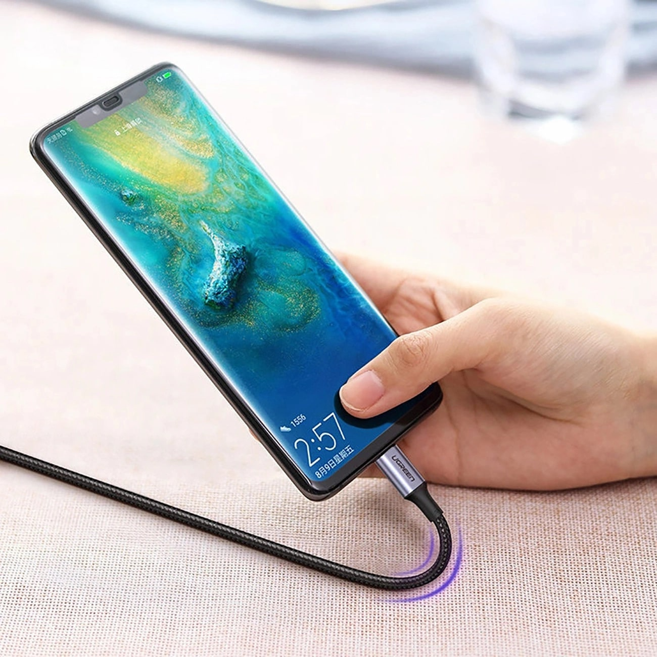 Кабел за данни и зареждане USB-C - USB-C UGREEN US316, 100W, 3m, Сив