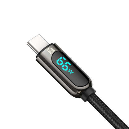 Кабел за данни и зареждане USB-A - USB-C Baseus Display, 66W, 2m, черен CASX020101
