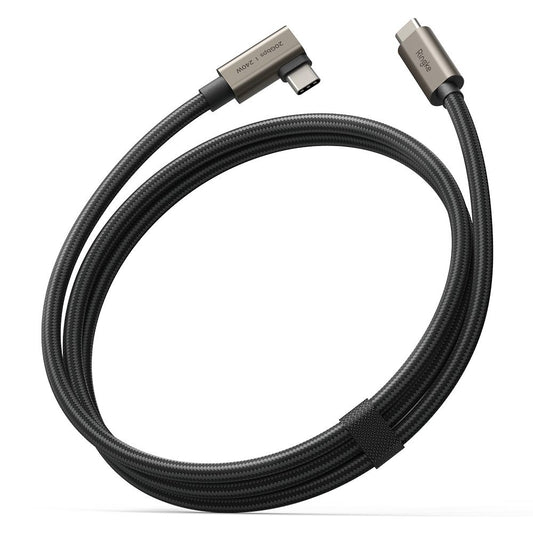 Кабел за данни и зареждане USB-C - USB-C Ringke 2X2 Angled, 240W, 1m, Черен