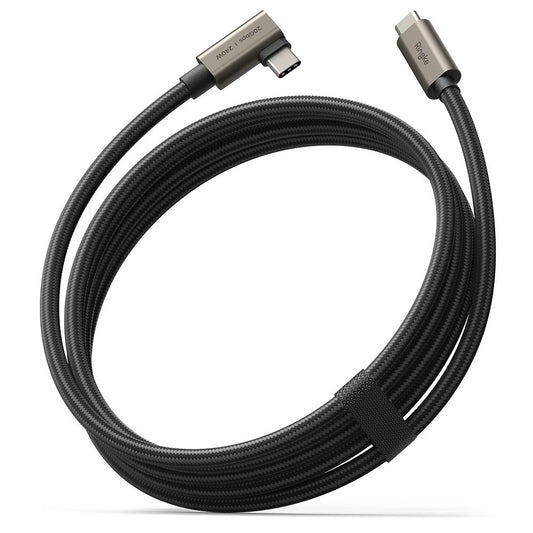 Кабел за данни и зареждане USB-C - USB-C Ringke 2X2 Angled, 240W, 2m, Черен