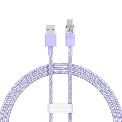 Baseus Explorer USB-A to USB-C Data and Charging Cable, 100W, 1m, Purple CATS010405