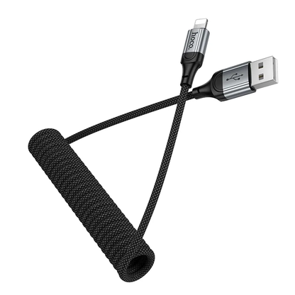 Кабел за данни и зареждане USB-A - Lightning HOCO X121, 27W, 1.5m, Черен