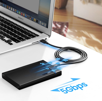 Кабел за данни и зареждане USB-A - USB-C UGREEN US184, 18W, 0.5m, Черен
