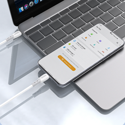 Кабел за данни и зареждане USB-C - USB-C Dudao L25SC, 60W, 2m, Бял