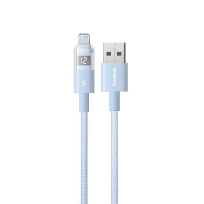 Кабел за данни и зареждане USB-A - Lightning Baseus Display 2, 12W, 1m, Син P10382700311-00
