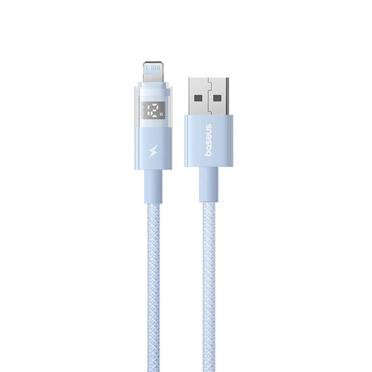Кабел за данни и зареждане USB-A - Lightning Baseus Display 2, 12W, 1m, Син P10382700311-00