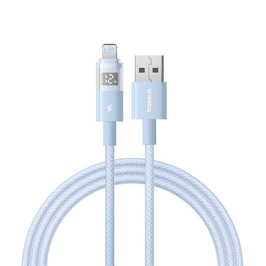 Кабел за данни и зареждане USB-A - Lightning Baseus Display 2, 12W, 2m, Син P10382700311-01
