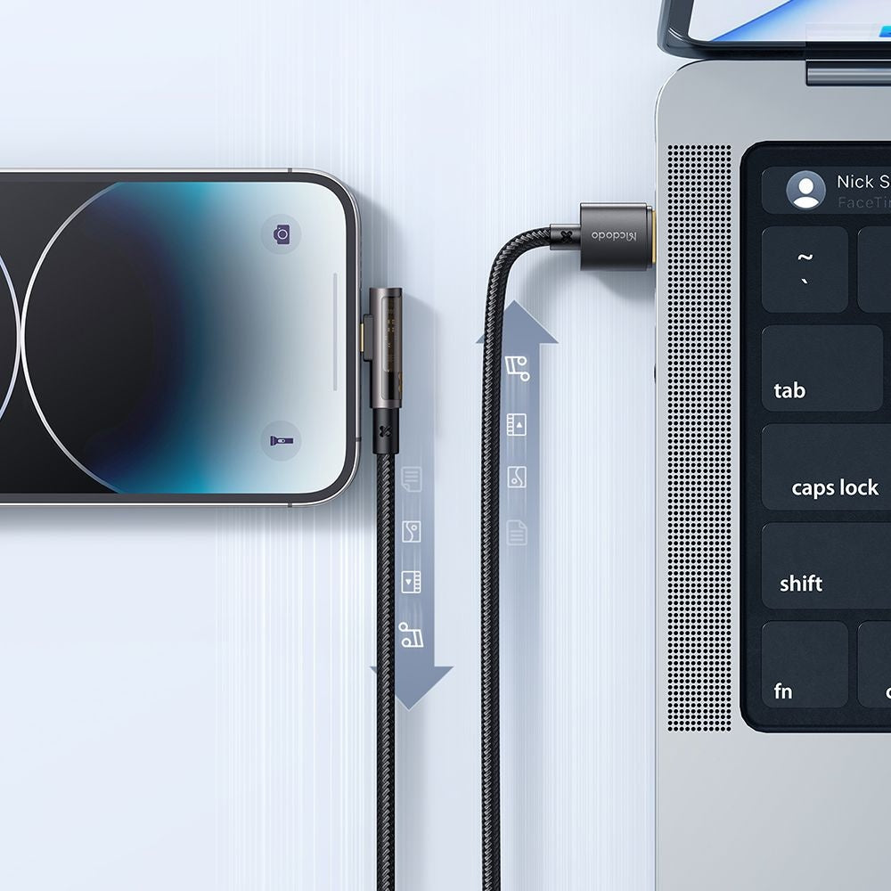 Кабел за данни и зареждане USB-A - Lightning McDodo CA-3510 Angled, 18W, 1.2m, Черен