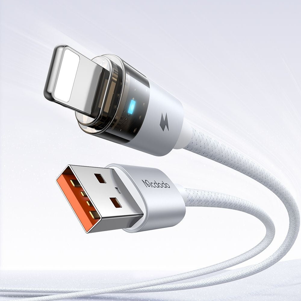 Кабел за данни и зареждане USB-A - Lightning McDodo CA-6912, 18W, 1.2m, Бял