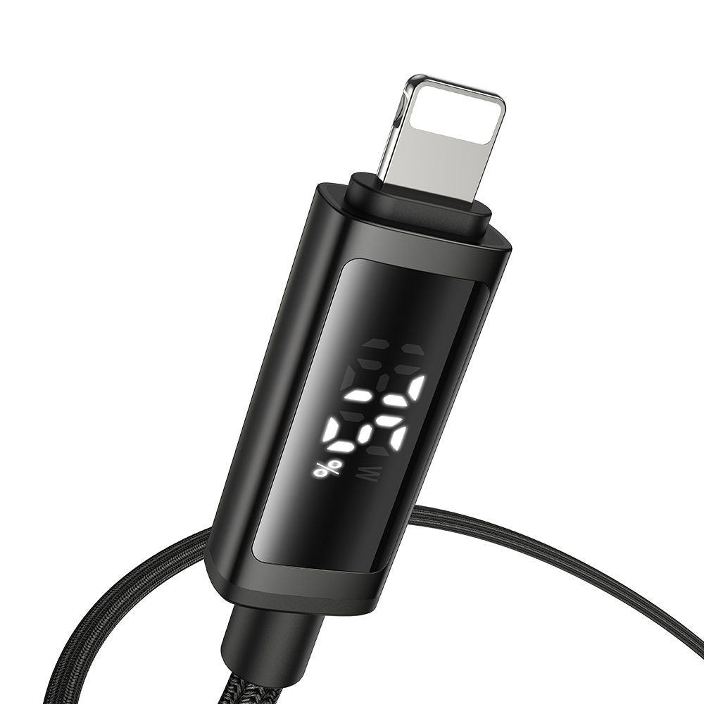Кабел за данни и зареждане USB-A - Lightning McDodo CA-7970 Display, 18W, 1.2m, Черен