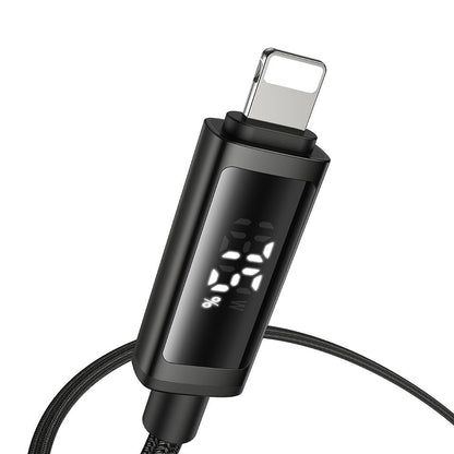 Кабел за данни и зареждане USB-A - Lightning McDodo CA-7970 Display, 18W, 1.2m, Черен