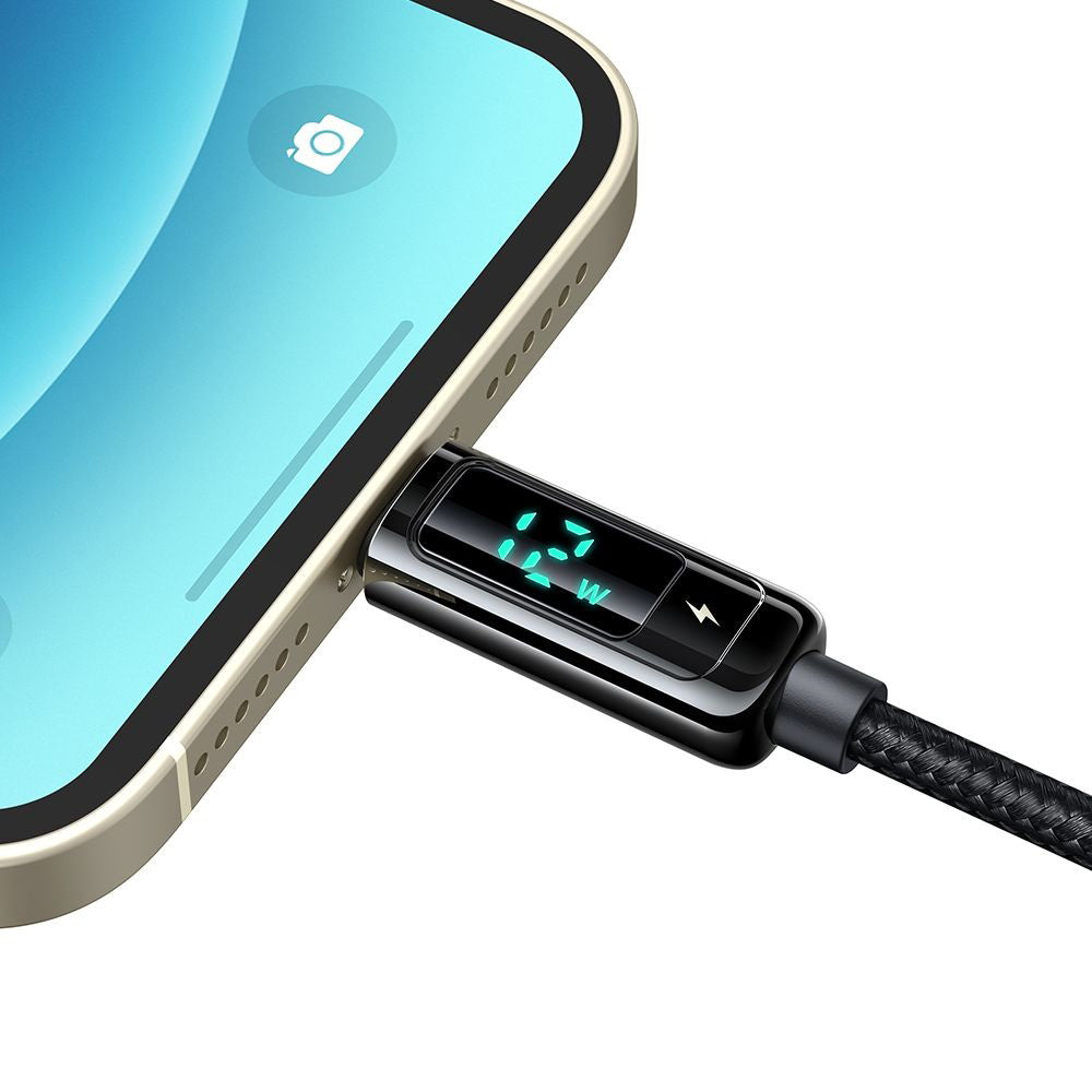 Кабел за данни и зареждане USB-A - Lightning McDodo CA-9940 Display, 12W, 1.2m, Черен