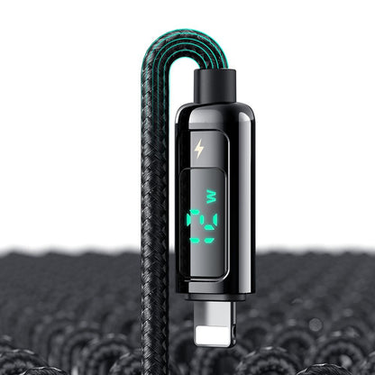 Кабел за данни и зареждане USB-A - Lightning McDodo CA-9940 Display, 12W, 1.2m, Черен