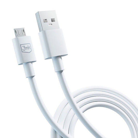 Кабел за данни и зареждане USB-A - microUSB 3MK Hyper, 18W, 1.2m, Бял