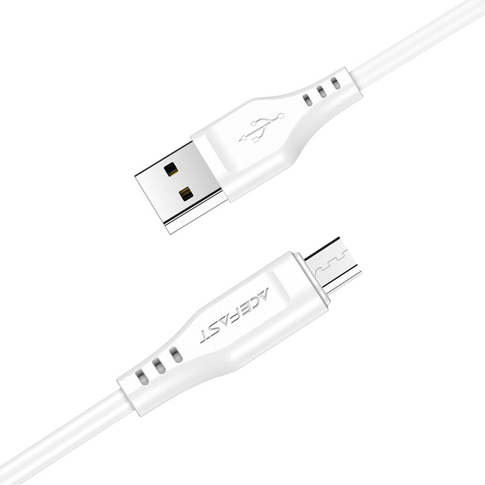 Кабел за данни и зареждане USB-A - microUSB Acefast C3-09, 18W, 1.2m, Бял