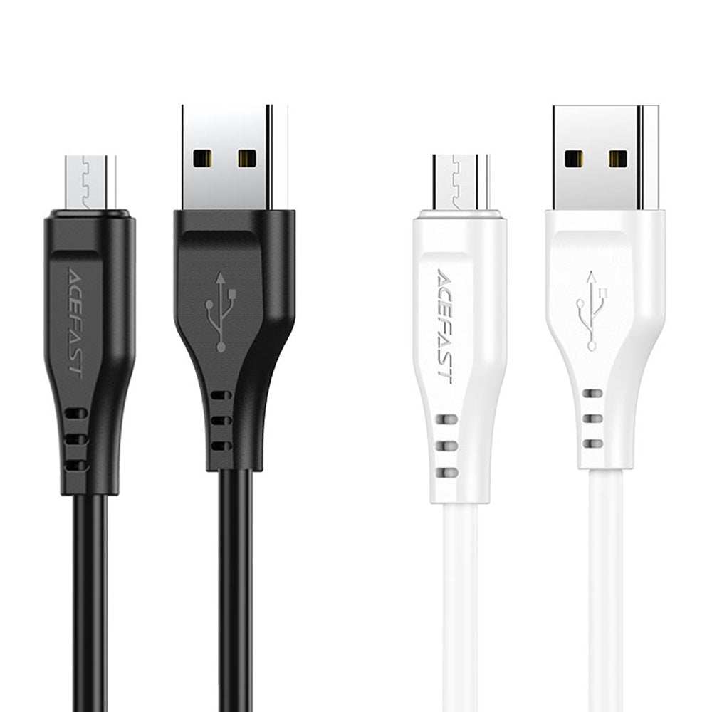 Кабел за данни и зареждане USB-A - microUSB Acefast C3-09, 18W, 1.2m, Бял