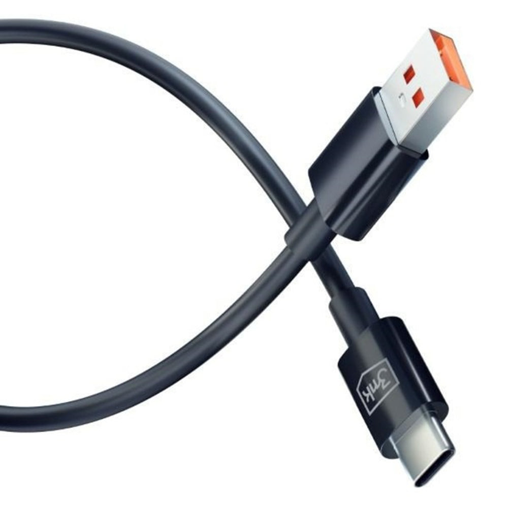 Кабел за данни и зареждане USB-A - USB-C 3MK Hyper, 18W, 1.2m, Черен