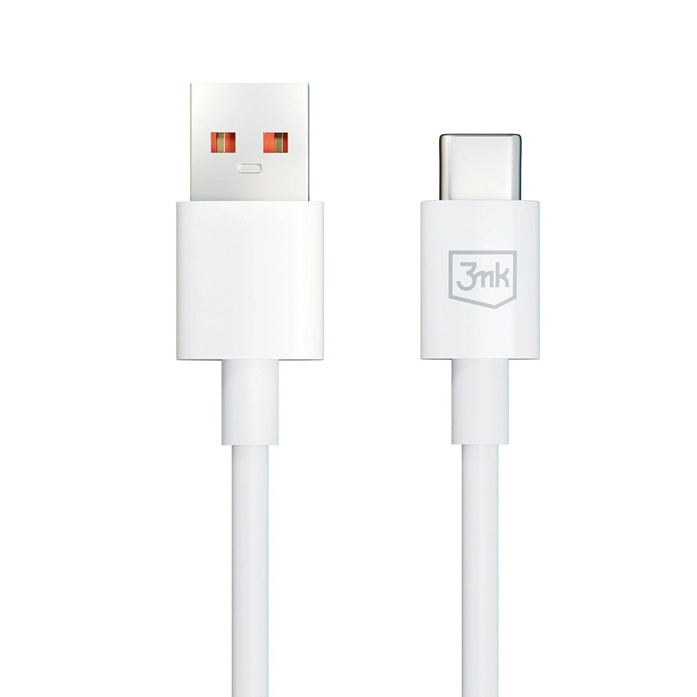 Кабел за данни и зареждане USB-A - USB-C 3MK Hyper, 60W, 1.2m, Бял