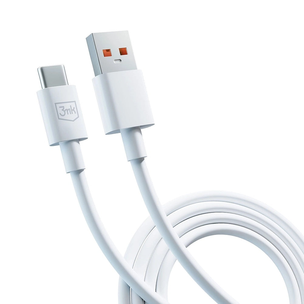 Кабел за данни и зареждане USB-A - USB-C 3MK Hyper, 60W, 1.2m, Бял