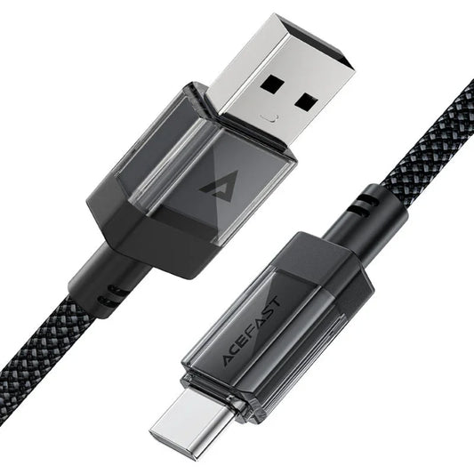 Кабел за данни и зареждане USB-A - USB-C Acefast C12-04, 18W, 1.2m, Черен