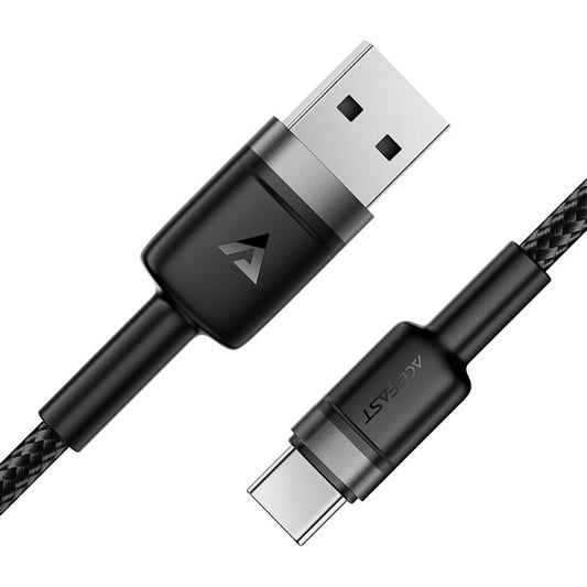 Кабел за данни и зареждане USB-A - USB-C Acefast C22-04, 18W, 1.2m, Черен