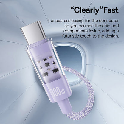 Кабел за данни и зареждане USB-A - USB-C Baseus Gem, 100W, 2m, Лилав P10373002511-01