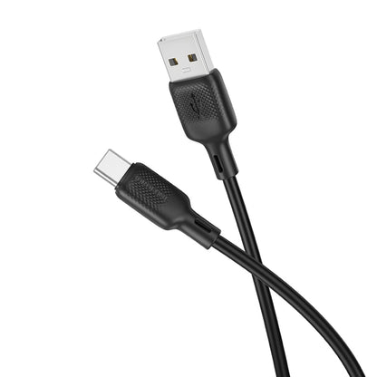 USB-A to USB-C Data and Charging Cable Borofone BX113 Lenny, 18W, 2m, Black