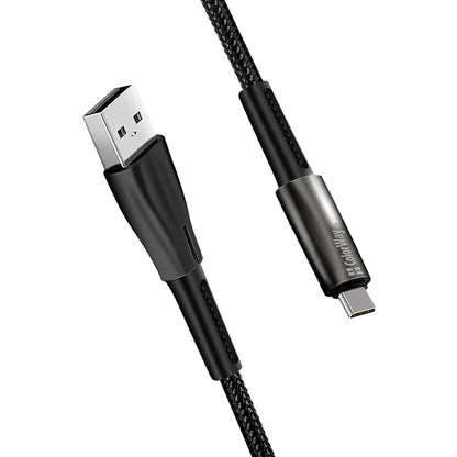 Кабел за данни и зареждане USB-A - USB-C ColorWay CW-CBUC035, 18W, 1m, Черен
