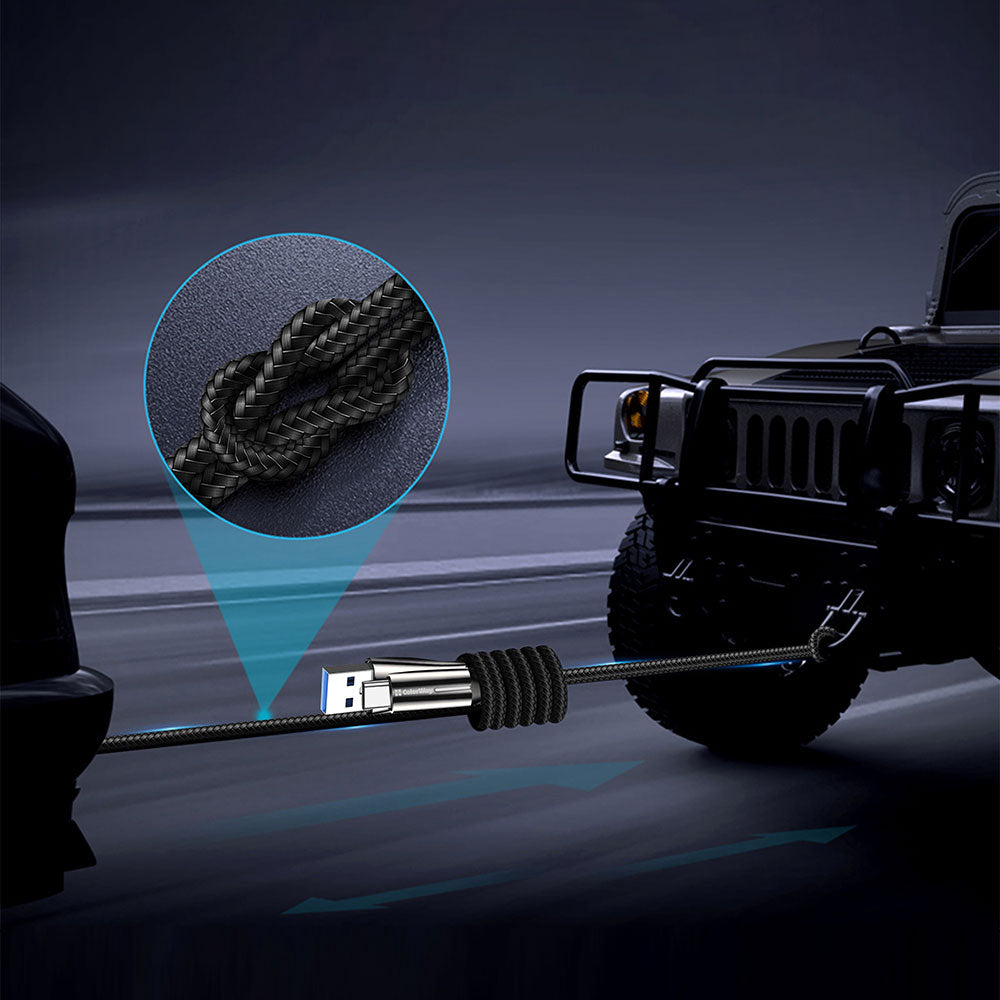 Кабел за данни и зареждане USB-A - USB-C ColorWay CW-CBUC035, 18W, 1m, Черен