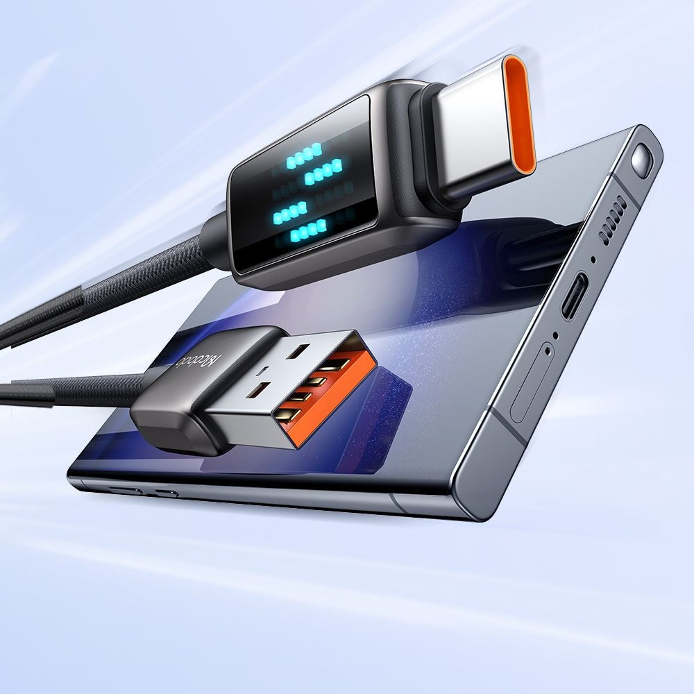 Кабел за данни и зареждане USB-A - USB-C McDodo CA-2350 Display, 100W, 1.2m, Черен