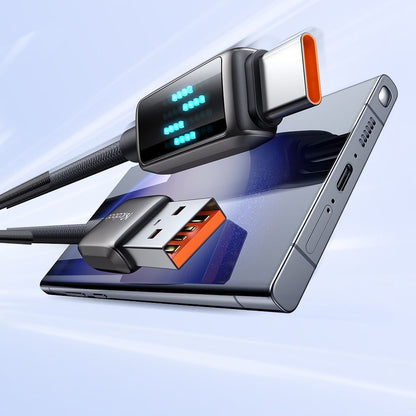 Кабел за данни и зареждане USB-A - USB-C McDodo CA-2350 Display, 100W, 1.2m, Черен