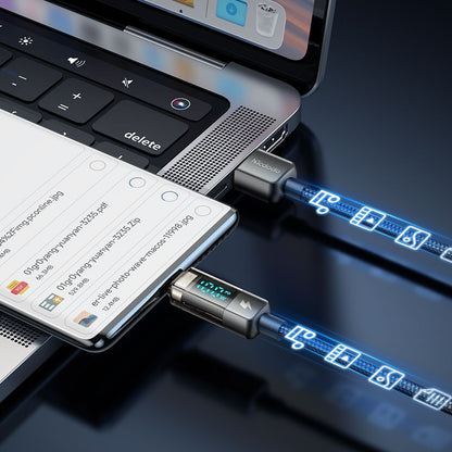 USB-A to USB-C McDodo CA-3630 Data and Charging Cable with Auto Power Off Display, 66W, 1.2m, Black