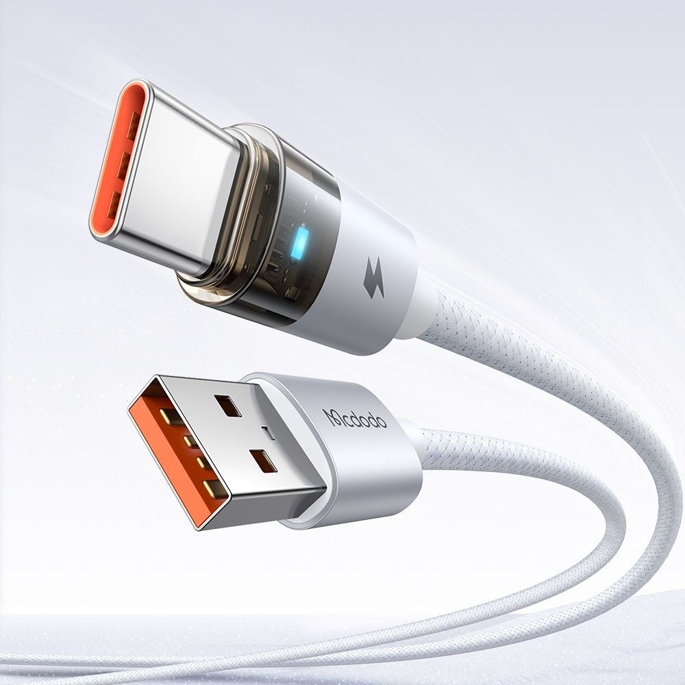 Кабел за данни и зареждане USB-A - USB-C McDodo CA-6892, 66W, 1.2m, Бял