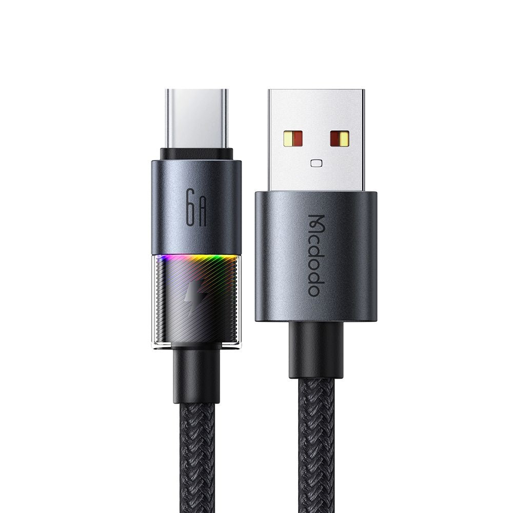 Кабел за данни и зареждане USB-A - USB-C McDodo CA-8180 Colorful, 66W, 1.2m, Черен