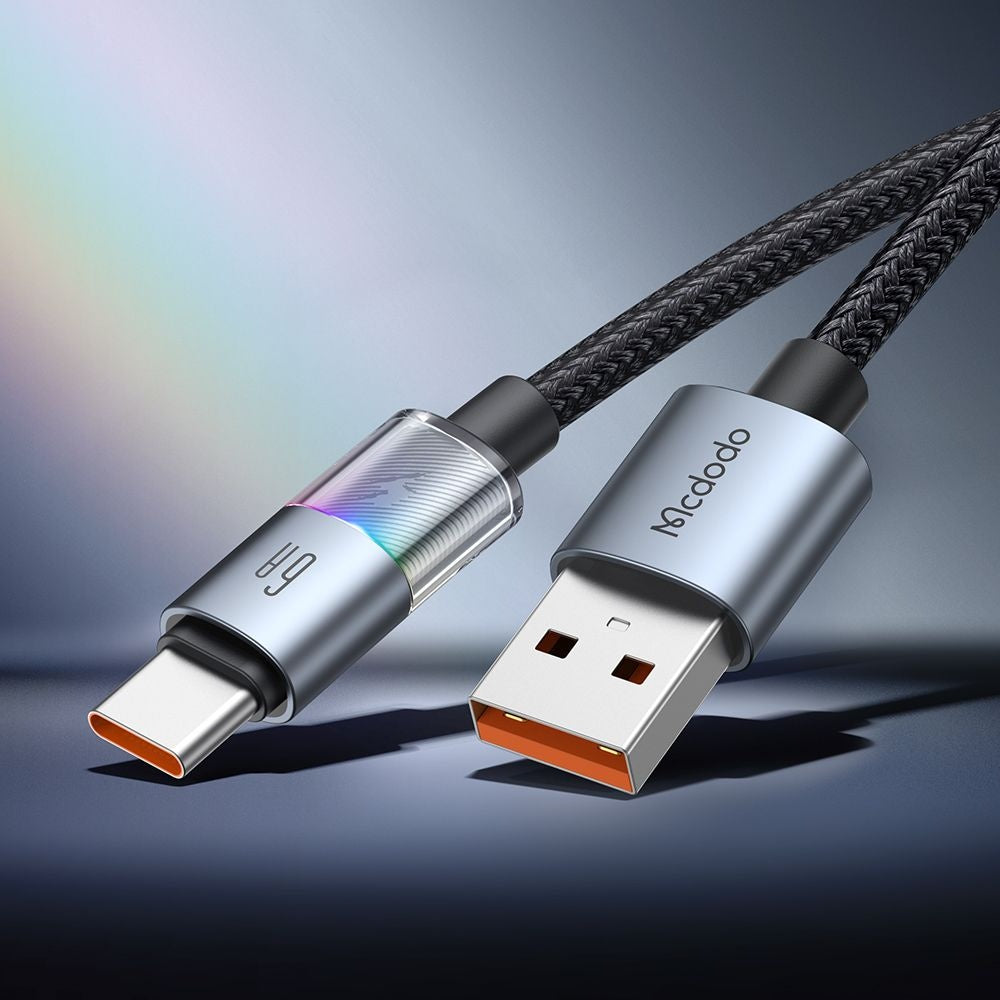 Кабел за данни и зареждане USB-A - USB-C McDodo CA-8180 Colorful, 66W, 1.2m, Черен