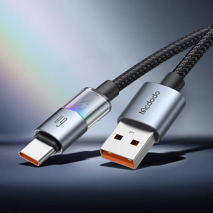 Кабел за данни и зареждане USB-A - USB-C McDodo CA-8180 Colorful, 66W, 1.2m, Черен