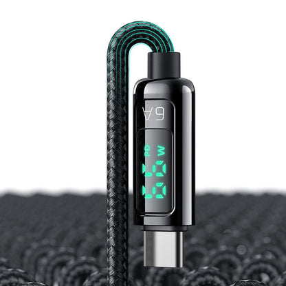 Кабел за данни и зареждане USB-A - USB-C McDodo CA-8690 Display, 66W, 1.2m, Черен