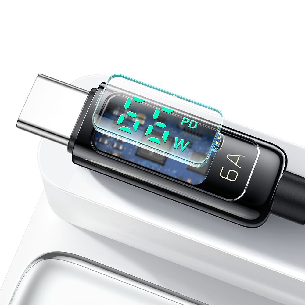 Кабел за данни и зареждане USB-A - USB-C McDodo CA-8690 Display, 66W, 1.2m, Черен