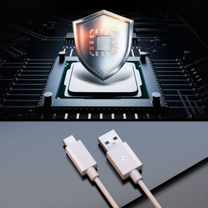 Кабел за данни и зареждане USB-A - USB-C Spigen Essential, 60W, 1m, Бял