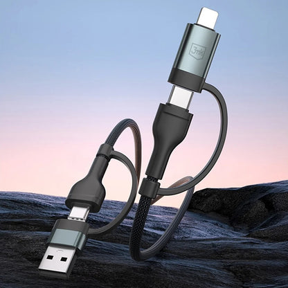 Кабел за данни и зареждане USB-A / USB-C - USB-C / Lightning 3MK Hyper N, 60W, 1.2m, Черен