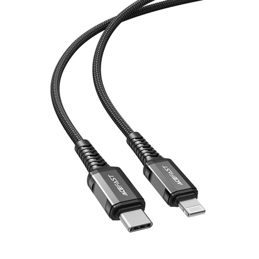 Кабел за данни и зареждане USB-C - Lightning Acefast C1-01, 30W, 1.2m, Черен