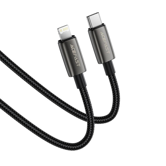 Кабел за данни и зареждане USB-C - Lightning Acefast C23-01, 30W, 1.2m, Черен