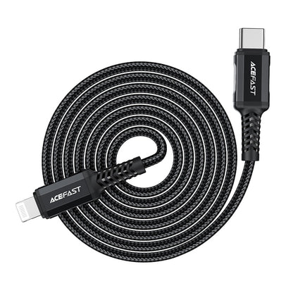 Кабел за данни и зареждане USB-C - Lightning Acefast C4-01, 30W, 1.8m, Черен