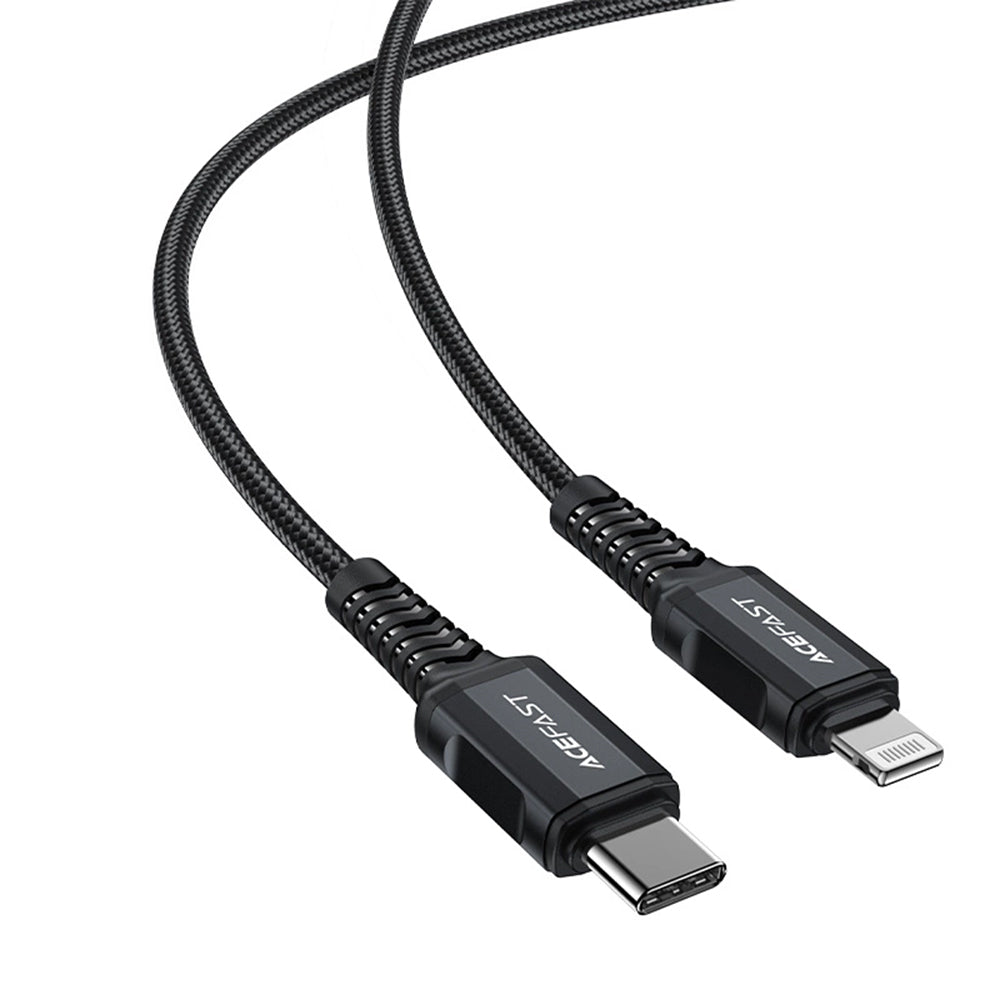 Кабел за данни и зареждане USB-C - Lightning Acefast C4-01, 30W, 1.8m, Черен