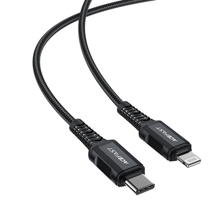 Кабел за данни и зареждане USB-C - Lightning Acefast C4-01, 30W, 1.8m, Черен